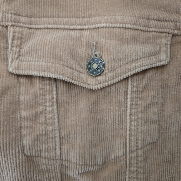 Vintage A.M.I. Y2K Women's Size M Tan Corduroy Jacket Stretch Boho Trucker-Style - Picture 8 of 15